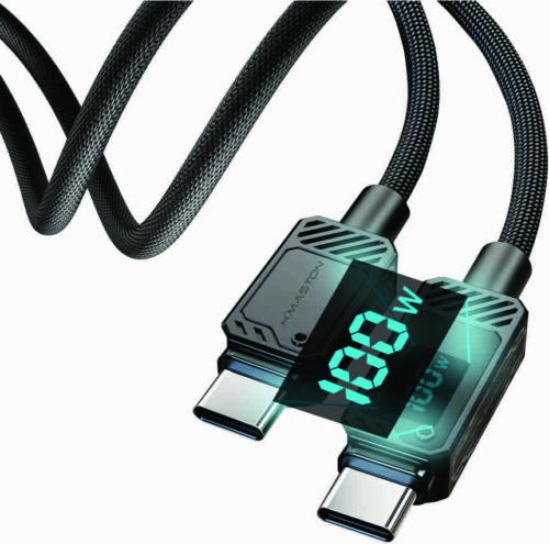 H'MASTON Cabo Tipo C para Tipo C 100W Cabo USB C Turbo com LED Display